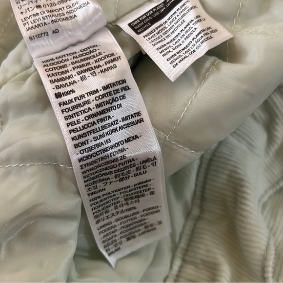 Levi’s Jacket Trucker Corduroy with sherpa collar meadow mist color 2X NEW Tags - Picture 4 of 8